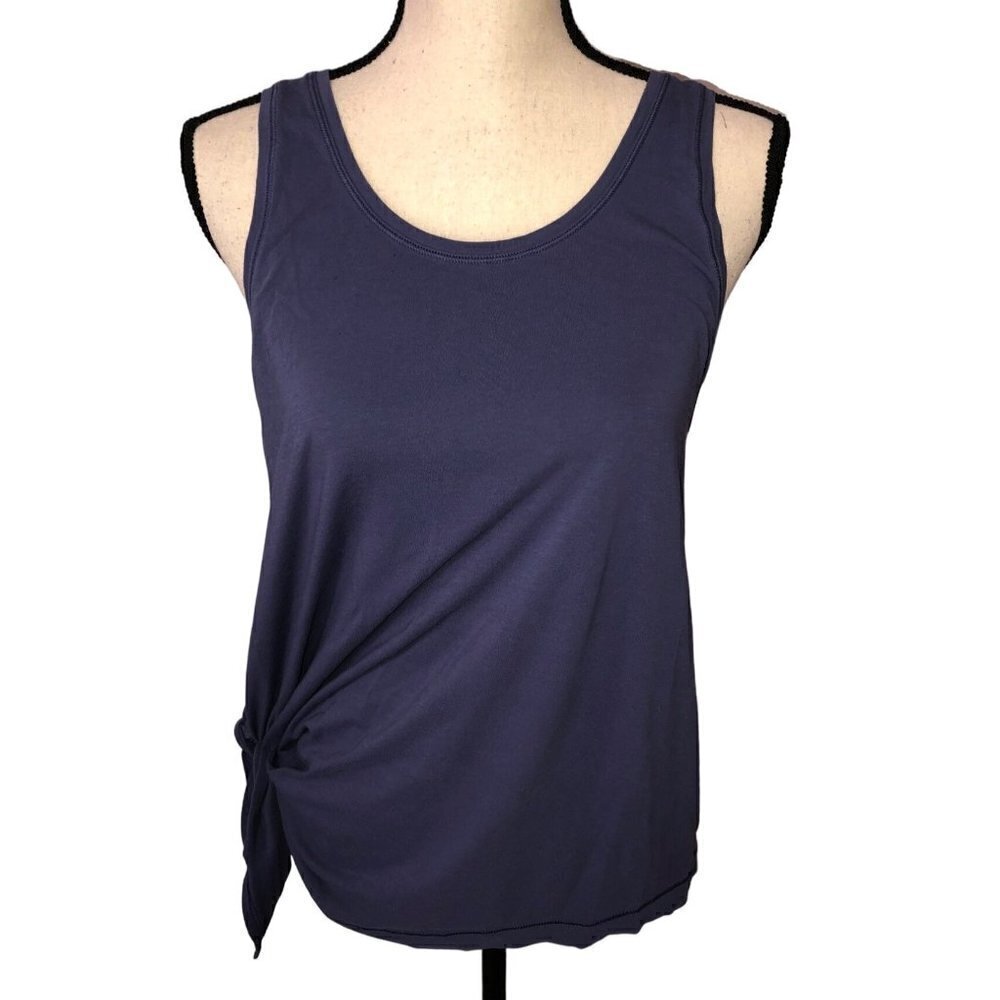 Lululemon To The Point Tank S XS Blue Purple Pima Cotton Relaxed Yoga Casual